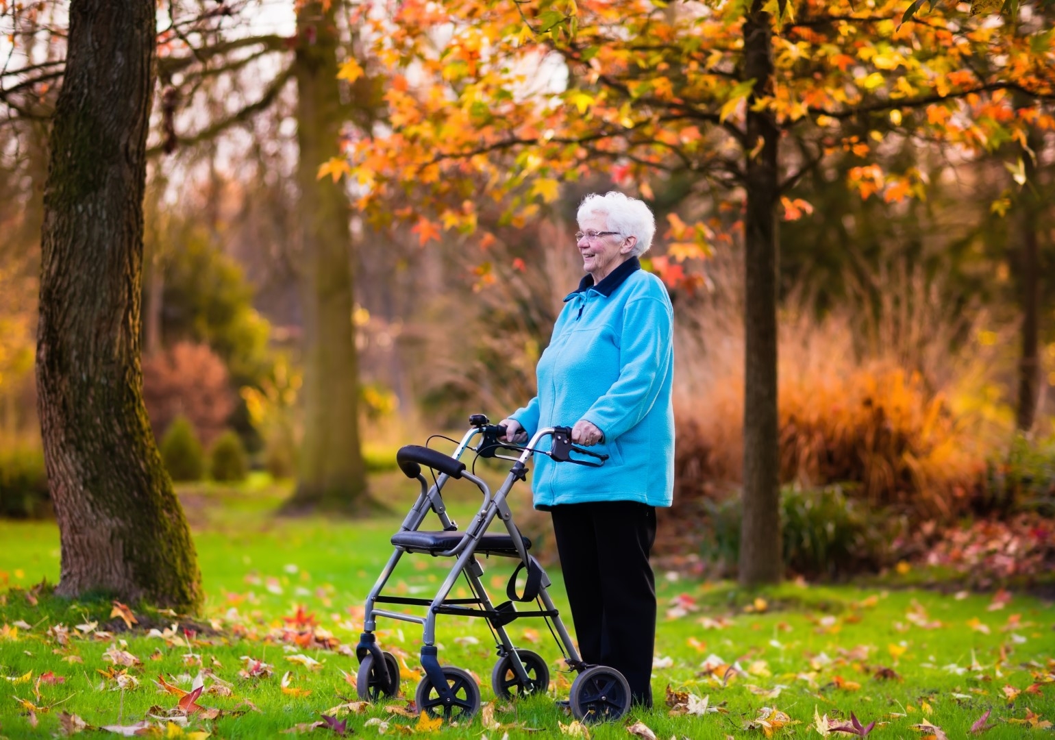 Elderly woman with rollator from Sun Medical Equipment & Supplies